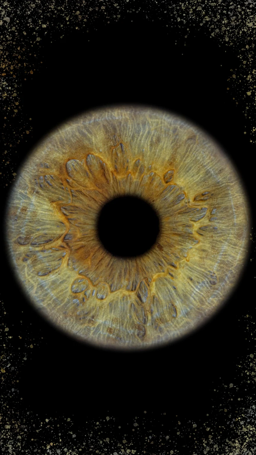 Single gold iris portrait